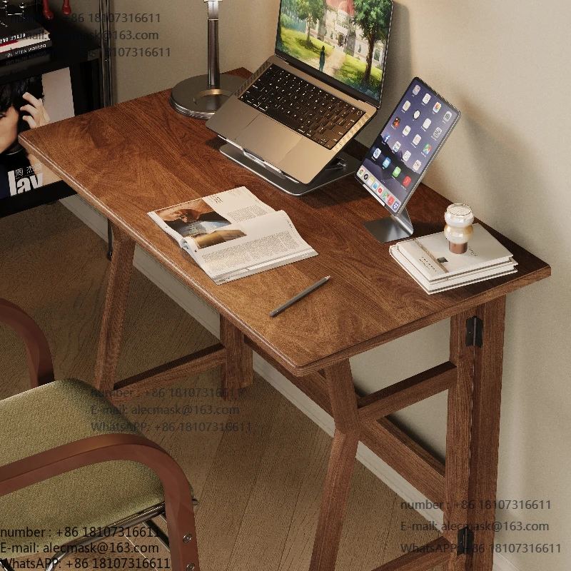

Solid wood folding table Household small apartment computer desk Study desk Student desk