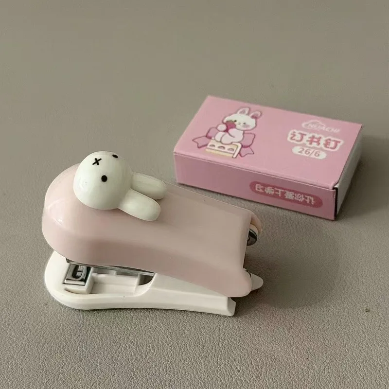 New Miffy rabbit sweet and cute creative cartoon pattern, simple and stylish mini portable stapler for male and female students