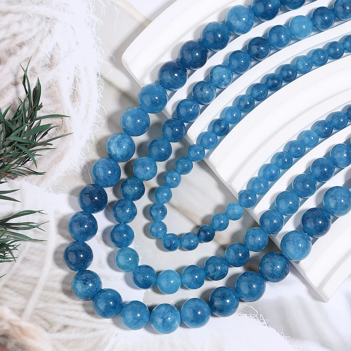 6/8/10mm Natural Stone Blue Apatite Beads Round Loose Spacer Bead For Jewelry Making DIY Charm Bracelet Accessories