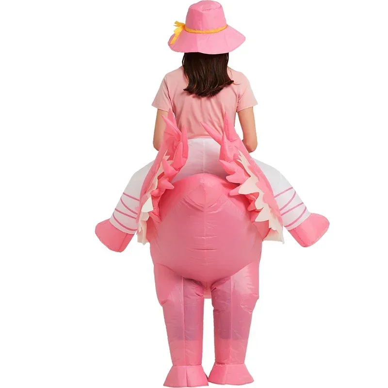 Adult Kids Pink Flamingo Inflatable Costume Halloween Christmas Carnival Children's Day Holiday Party Cosplay Birthday Gift