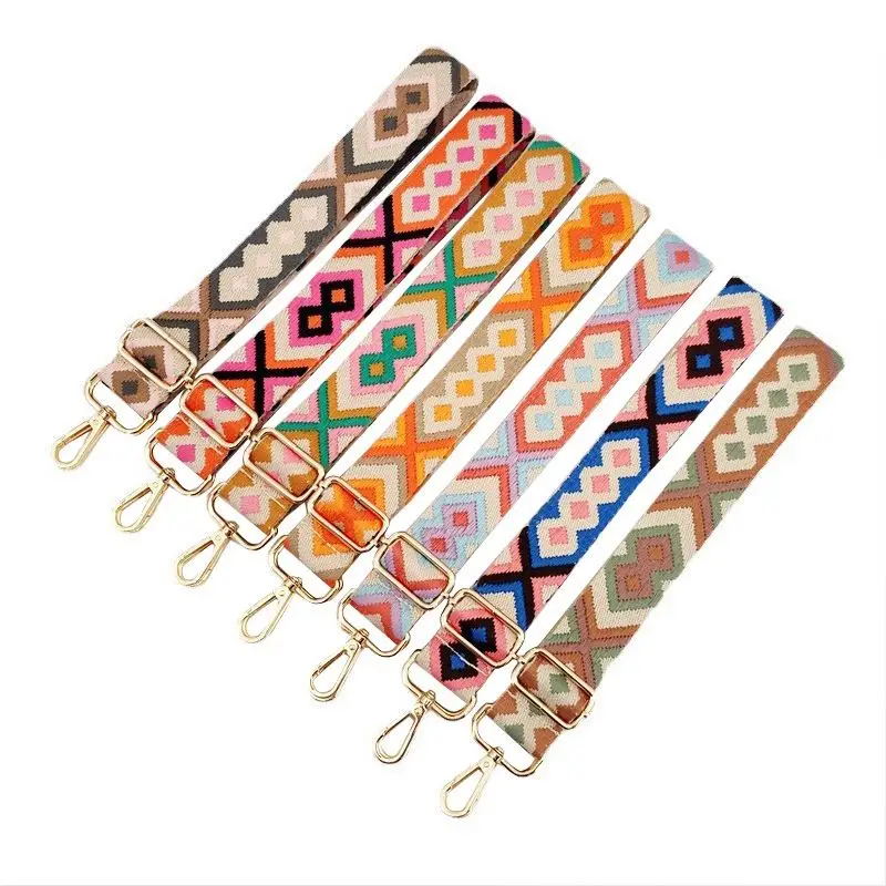 New Color Rhomboid Jacquard Wide Shoulder Strap Single Shoulder Diagonal Body Strap Replacement Long Female Bag