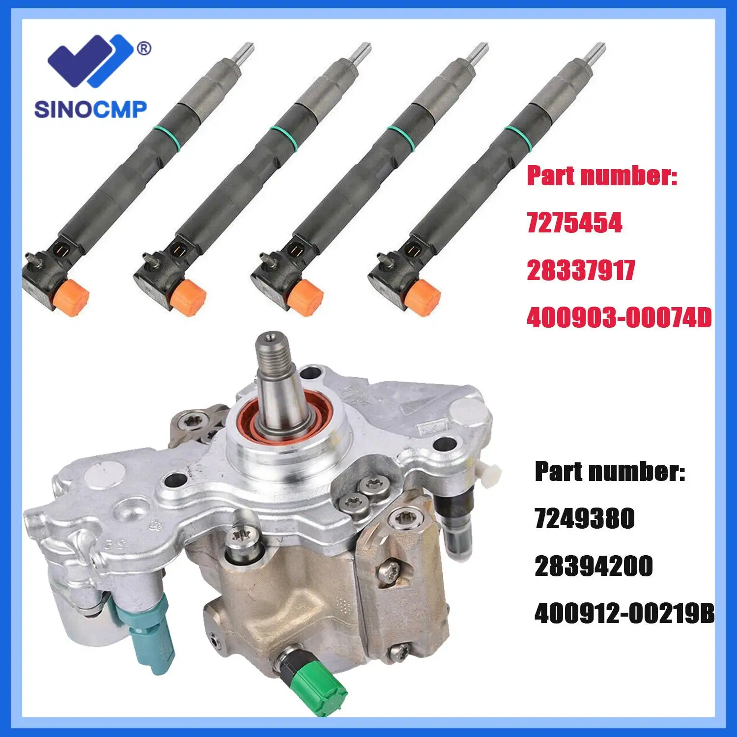 

7249380 7275454 28337917 Топливный насос двигателя и топливные форсунки для Doosan Bobcat D18 D24 400903-00074D 400912-00219B