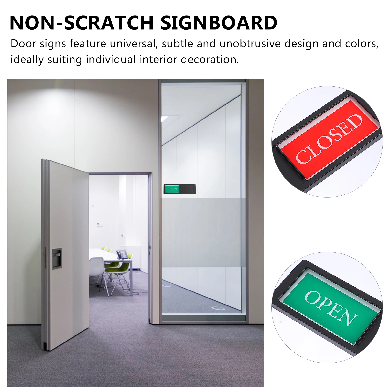 

1 pc Magnetic Privacy Signboard Slider Indicator for Bathroom Office Non Scratch Door Signs Black Color Rubber Material