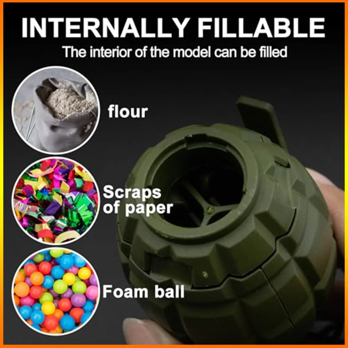 2 قطعة F1 قنبلات يدوية Airsoft الألوان اللعب لعبة مجسمة الربيع بالطاقة تأثير قنبلة يدوية نموذج للبالغين الرياضة في الهواء الطلق لعب الأدوار #4