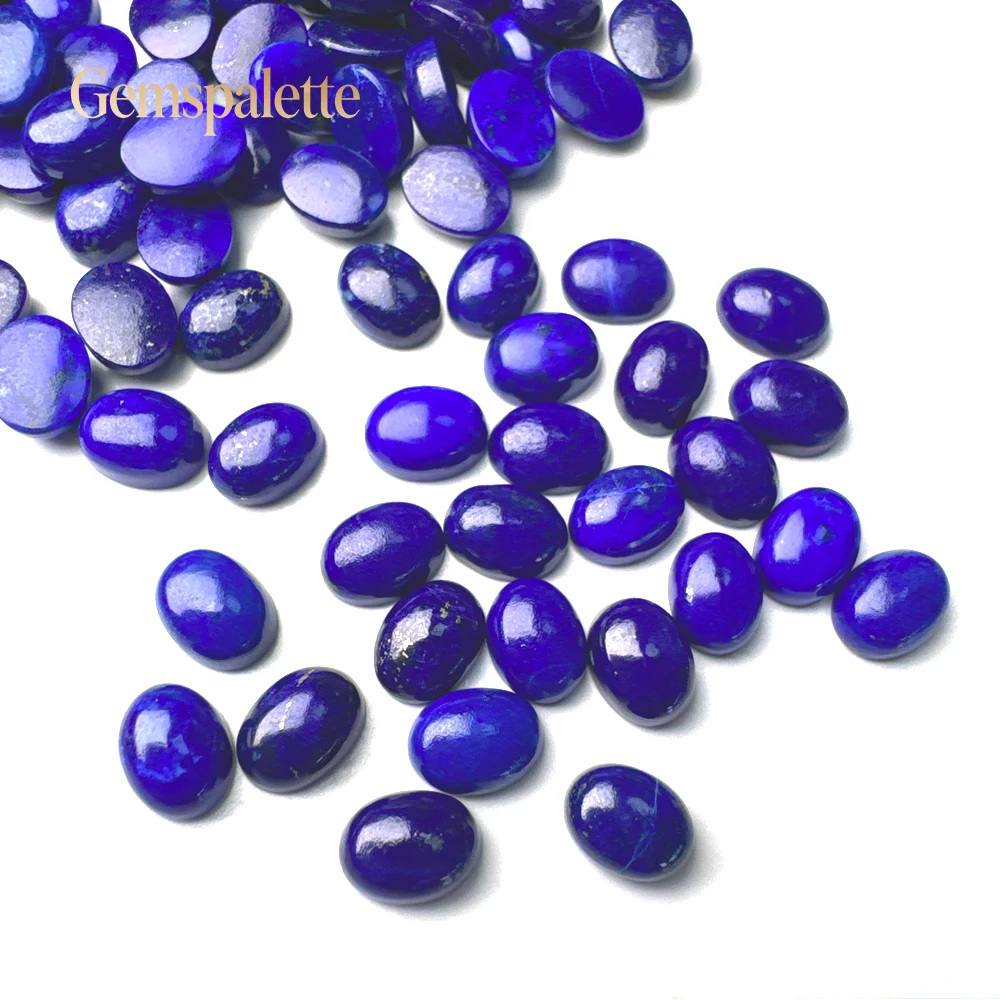 GP,1Pcs Natural Lapis Lazuli Loose Gemstone Oval 6x8mm Cabochon Deep Blue Stone for Jewelry Making DIY Ring Pendant Wholesale
