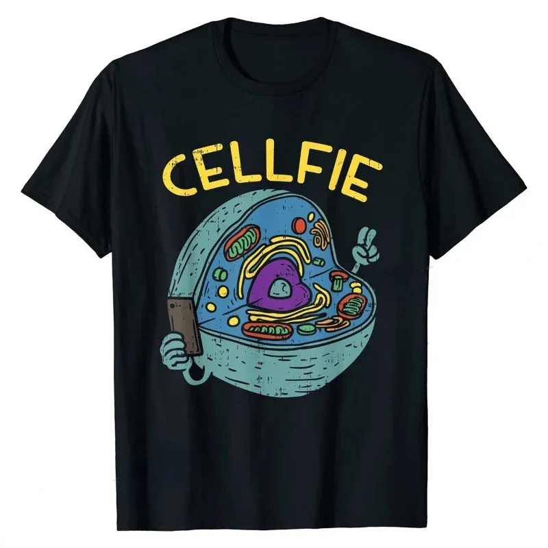 

Cell Fie Funny Science Biology Teacher TShirt Novelty Funn Graphic T Shirts Women Men O-neck Casual Short-sleev Tops Ropa Hombre