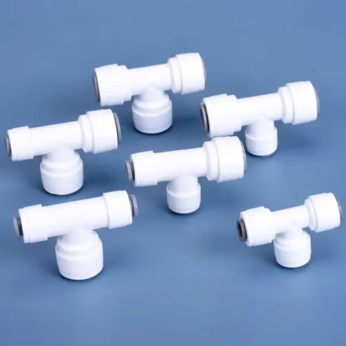 Imagen 2 del producto Accesorios de agua RO tipo T de conexión rápida: conectores de tubería de manguera de rosca macho/hembra de 1/4"" y 3/8"" para sistemas de ósmosis inversa