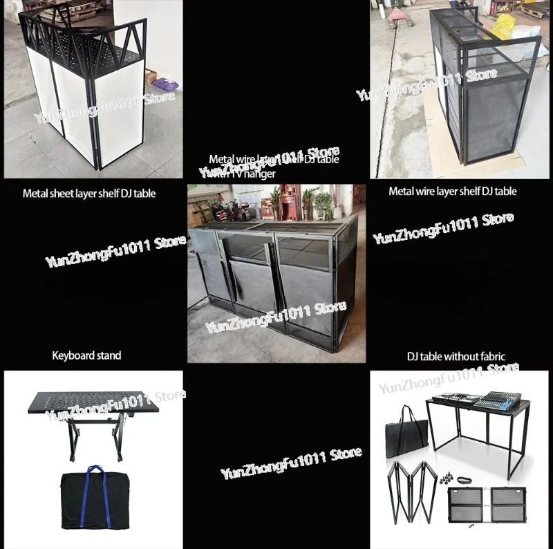 Foldable DJ Mixer Table LED Light Emitting Station Mobile Flexible Stage Booth Stand for Sound Equipment