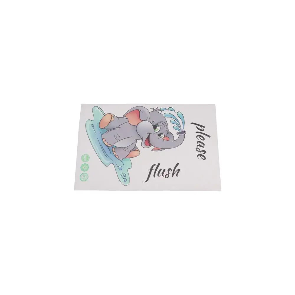 Elephant Elephant Playing Water Stickers Playing Water Self-adhesive Elephant Toilet Decals Cartoon Waterproof Toilet