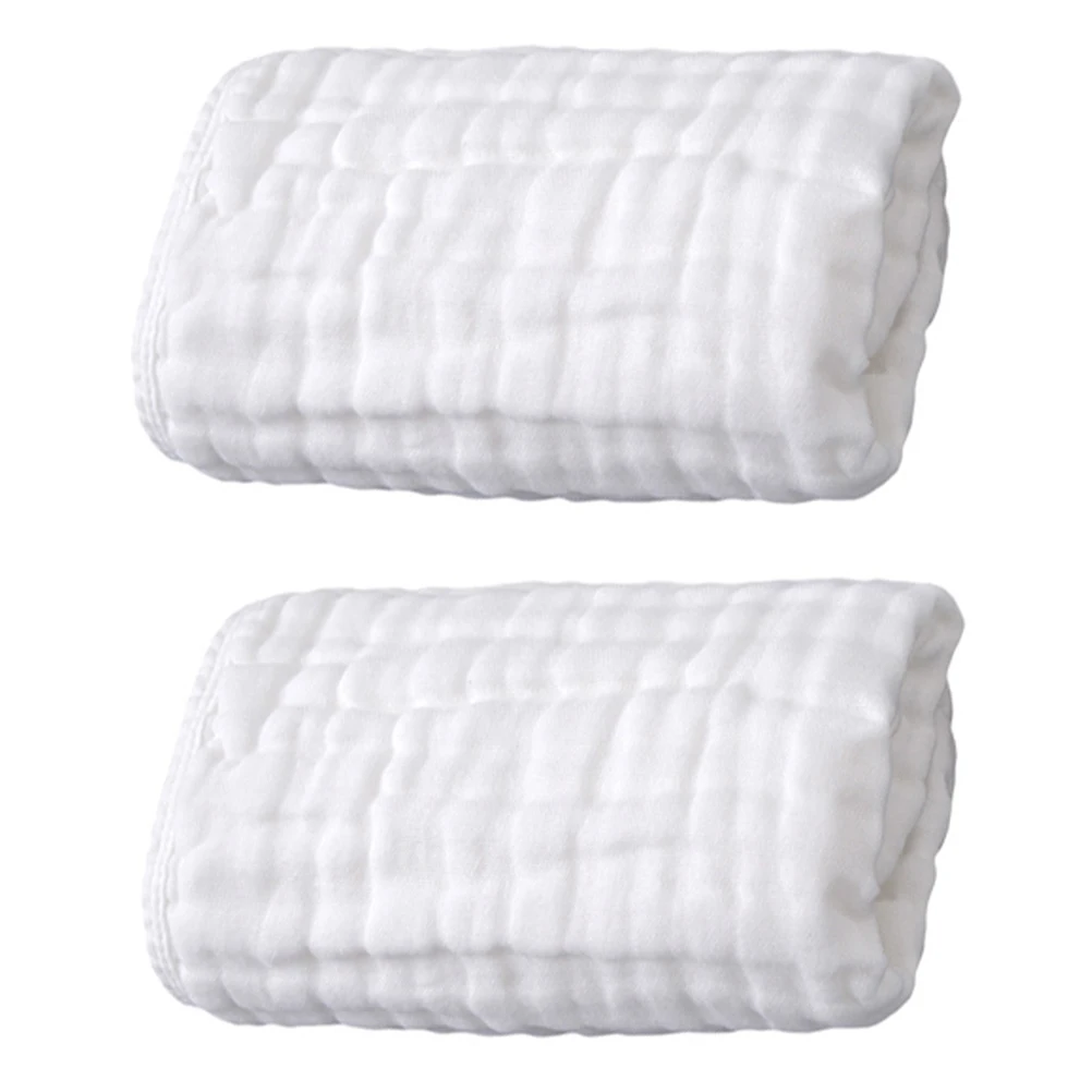 

2pcs Baby Swaddle Gauze Belly Towels Cotton Blankets Newborn Infant Pure Cloth Bath Soft Absorbent Skin Friendly Child Bath