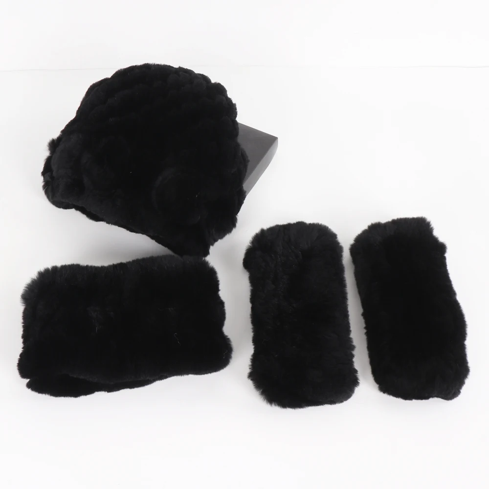 

Женская зимняя вязаная шапка из натурального меха кролика рекс, шарф, перчатки, женская теплая шапка из натурального меха кролика рекс, шарфы, варежки, комплекты