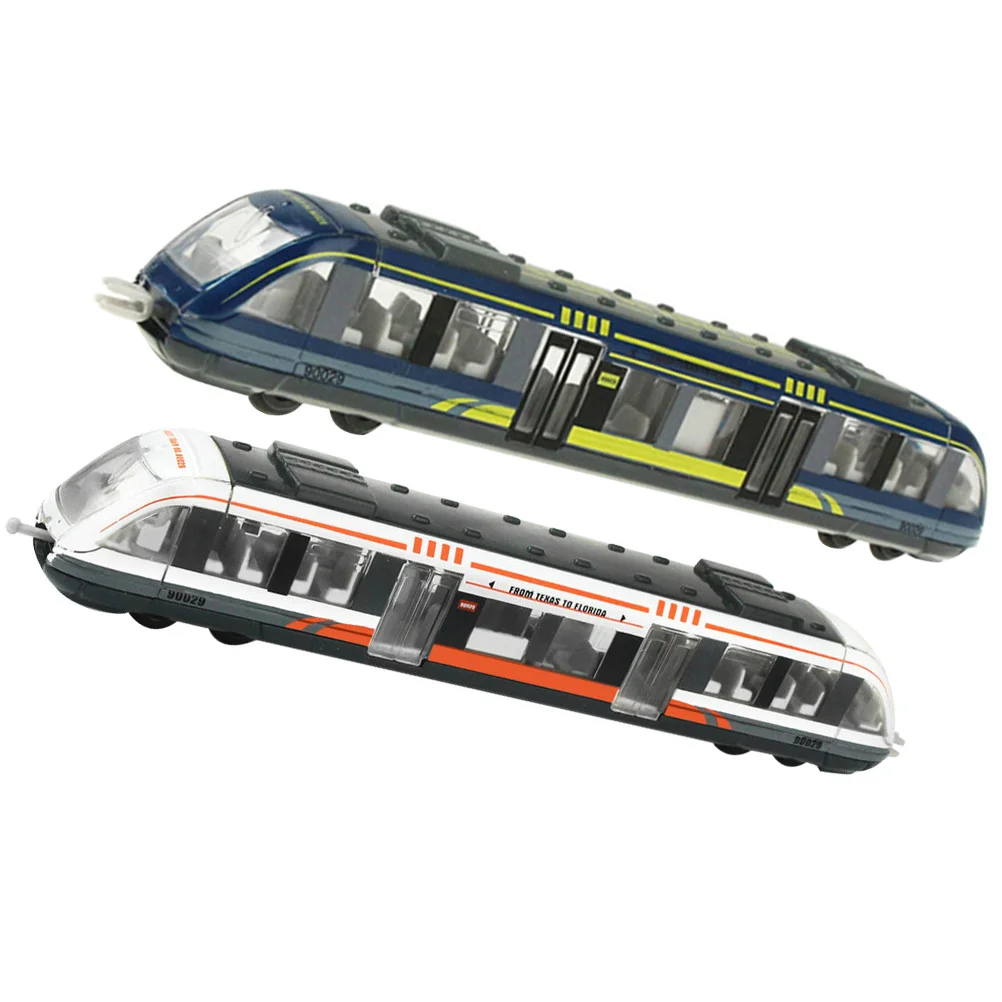 Juego eléctrico de aleación de vía férrea de alta velocidad para niños, juego de tren de simulación para niños de 2 a 4 años, tren no remoto, 2 uds.