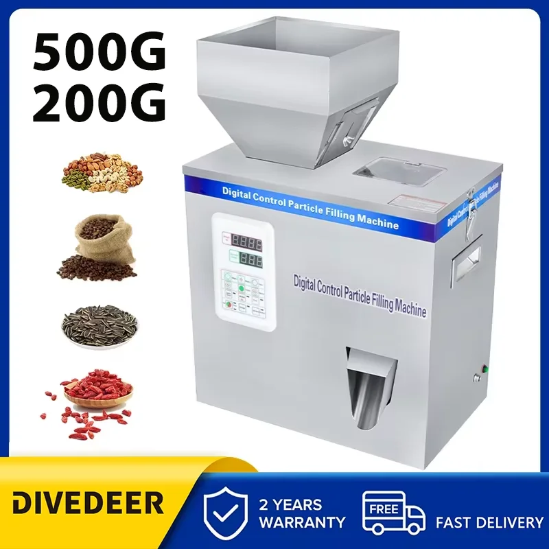 

DIVEDEER машина для наполнения гранулированного порошка 200 г 500 г автоматическая машина для взвешивания машина для упаковки мушмулы для частиц семян чайной фасоли