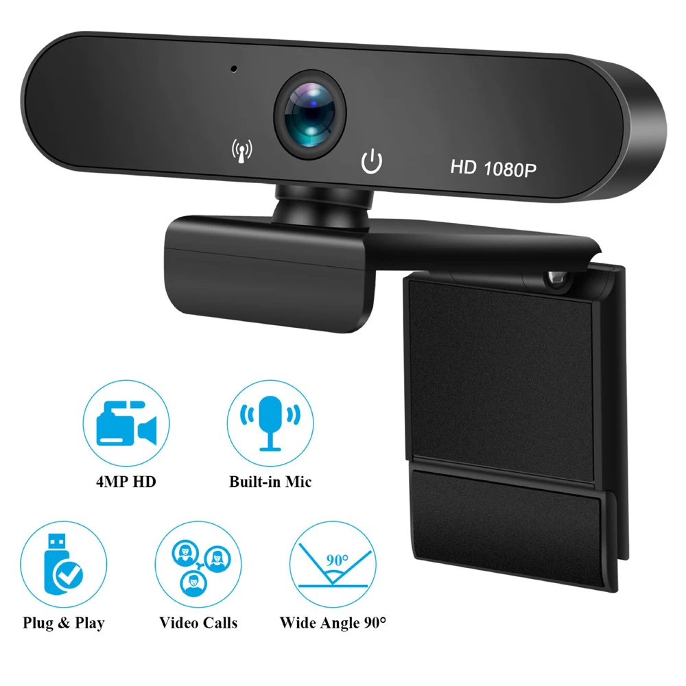 

1080P Webcam Full HD Computer PC WebCamera with Microphone Rotatable Cameras for Live BroadcastVideo Calling Conference Work