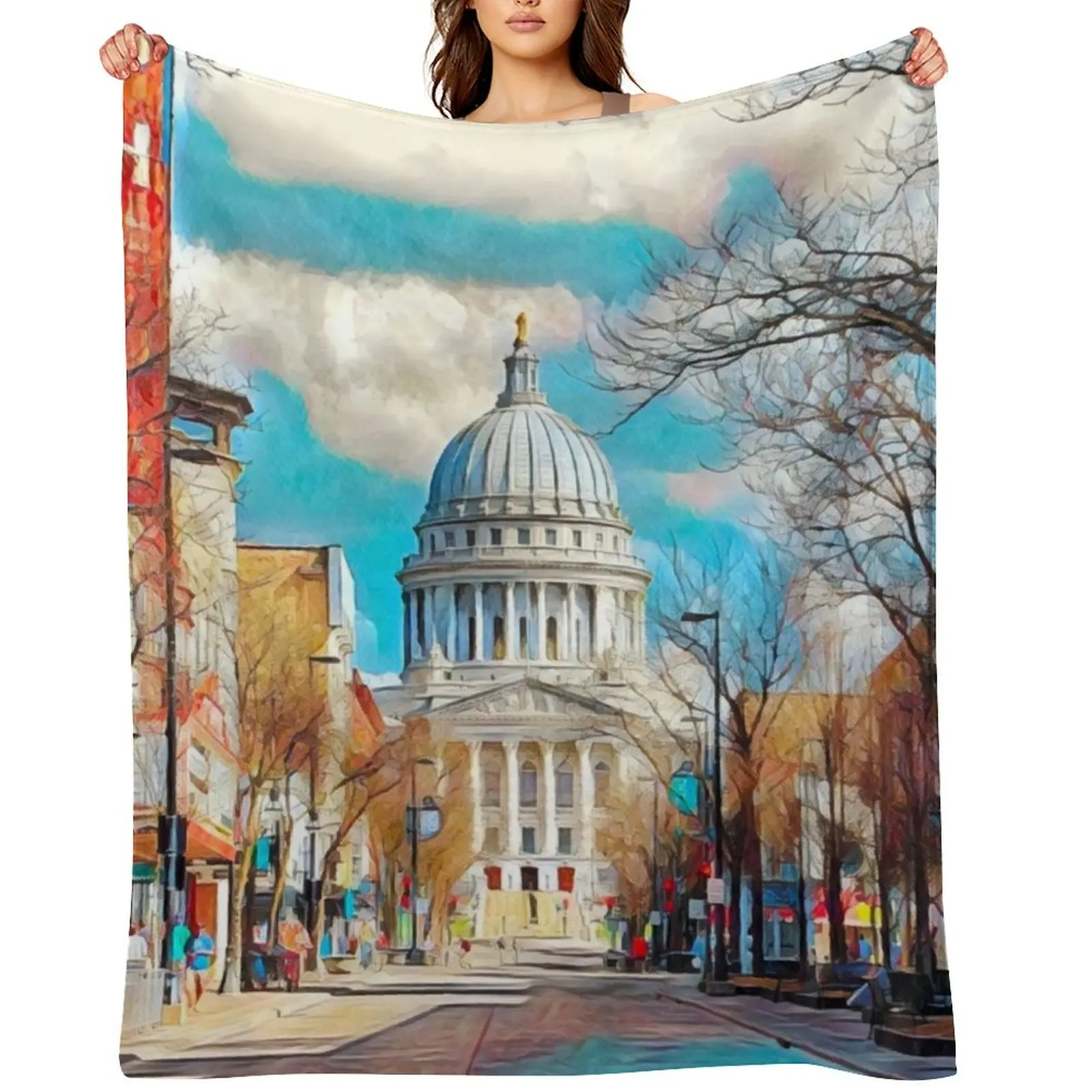 

Madison Wisconsin Throw Blanket Decorative Throw Blankets Sofas Of Decoration christmas gifts Blankets For Sofas Blankets
