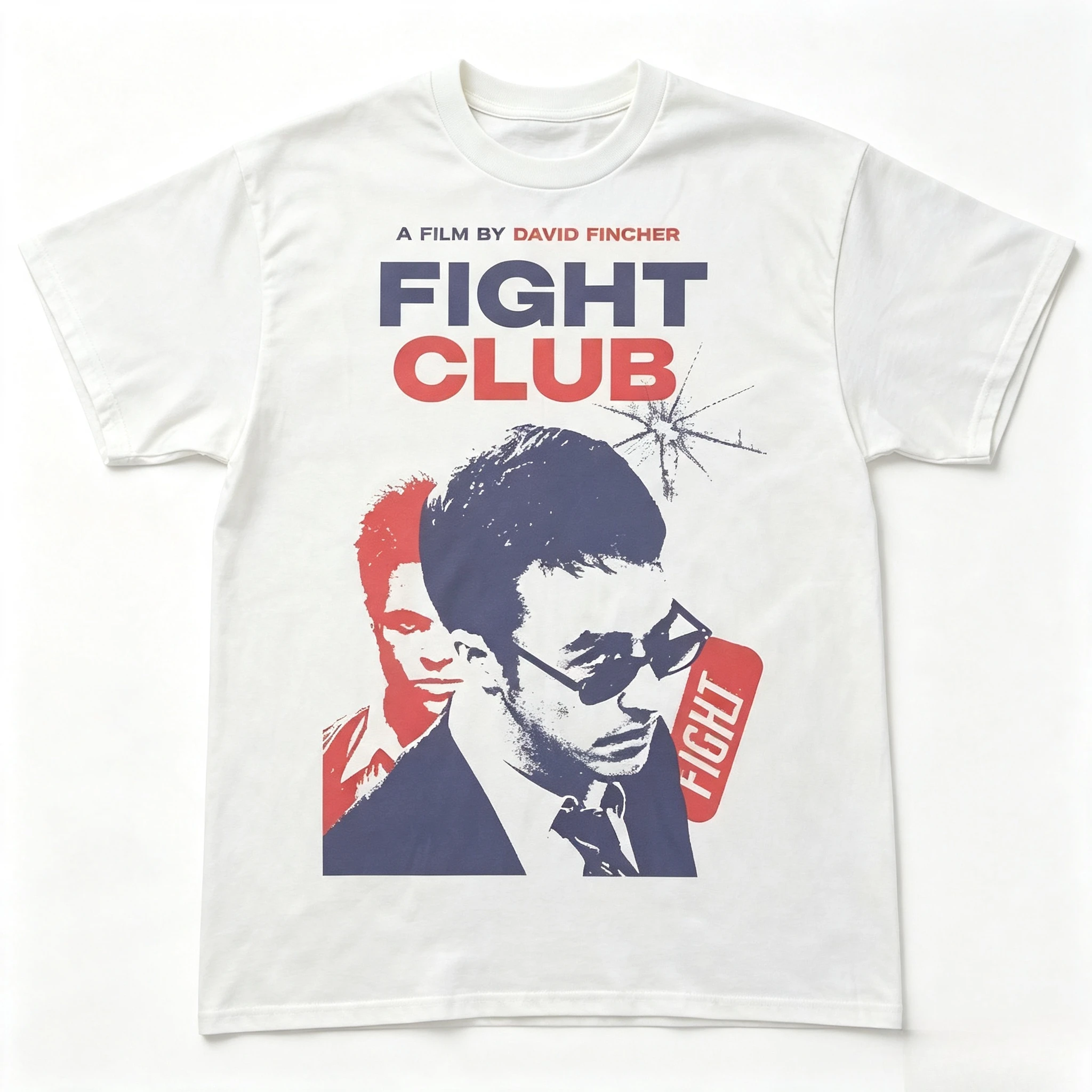 2026 Men'S Vintage Fight Club Movie Graphic T-Shirt David Fincher Film Design with Red Text Retro 90s Cinema Tee