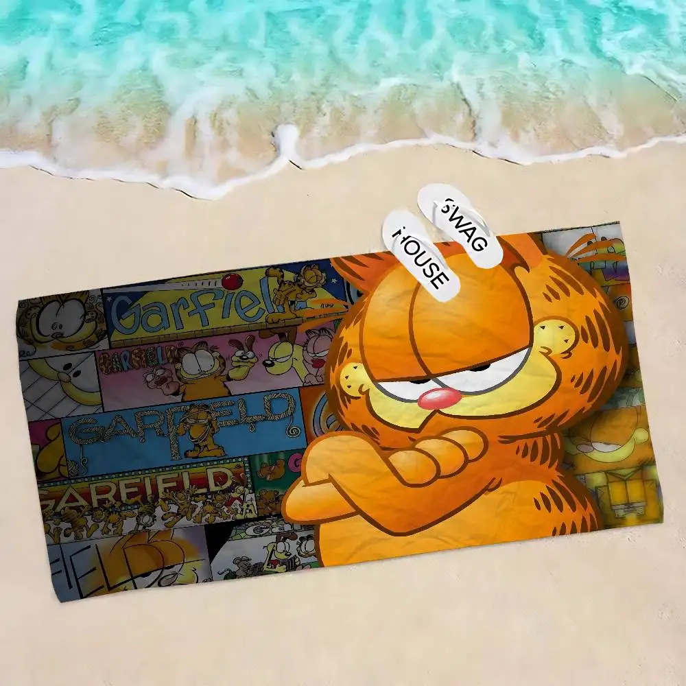 G-Garfields Cute Microfiber Blanket Quick Drying Beach Towels Oversized Printing Super Absorbent Pool Towel Blanket