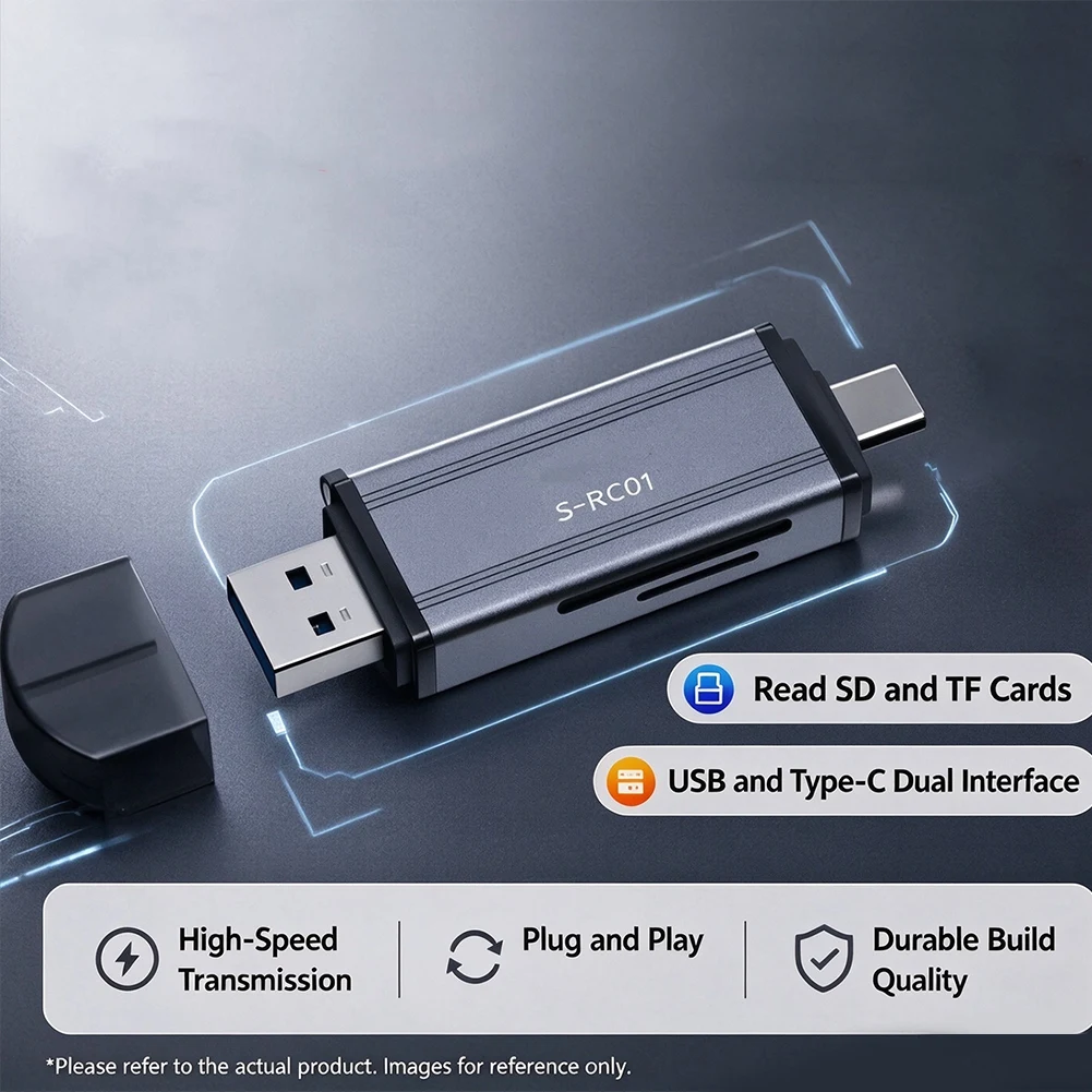 カメラ用カードリーダー、sdカード、tfカード対応、2-in-1多機能usb-30高速カードリーダー、スマートフォン用。