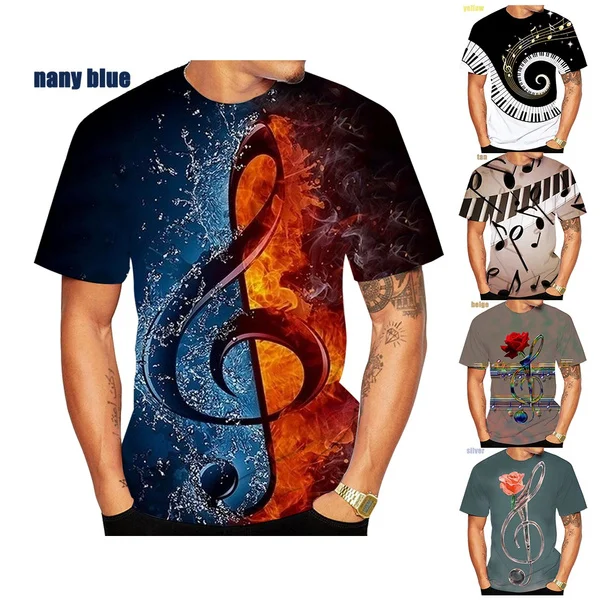 

New Fashion Piano Musical Note 3D Printed Men t shirt Sweatshirts Funny Pullover Sportwear size XXS-5XL