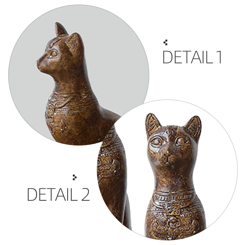 

Egyptian Cat Resin Bookends Pair Wood Color Animal Statue Cartoon Decor Home Office Desktop ganizer Non Skip Reusable
