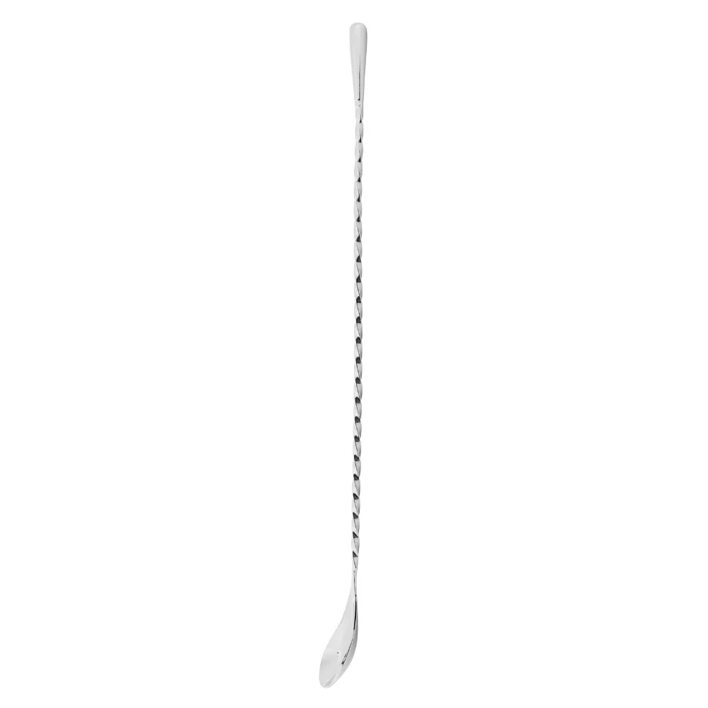 Rustless Steel Stirring Spoon Polished Threaded Handle Coffee Stirrer Spoon Water Drop Spoon Head Multi Color Mixing Spoon