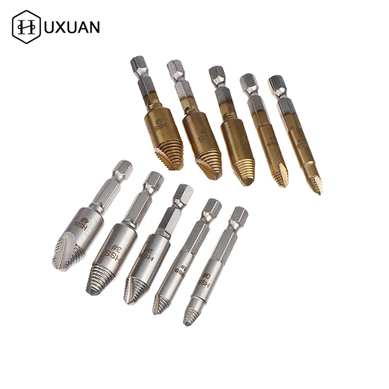 5Pcs High Speed Steel Double Easily Take Out Side Drill Out Broken Screw Remover Bolt Damaged Screw Extractor Drill Bit