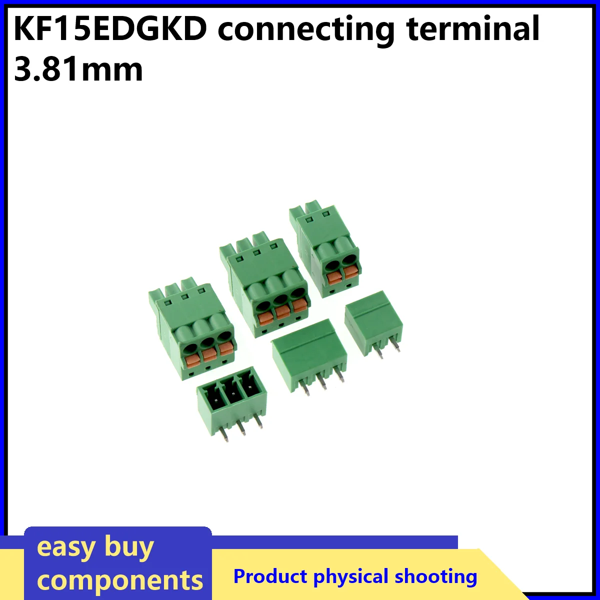 

KF 2EDGKD 3.81mm Spring Loaded Terminal Block JM 15EDGKD / 3.81 Screwless Plug Quick Press Wiring 2-24Pin