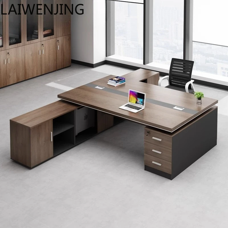 

HLZ desk double face-to-face modern boss table and chair combination two-person integrated table
