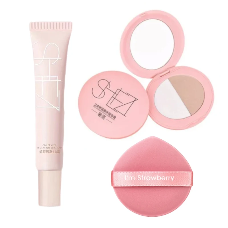 

Shezi Primer High Gloss Set Base BB Cream Highlight Concealer Pre Makeup Contour Dark Circle Correcting Oil-Free Skin Foundation