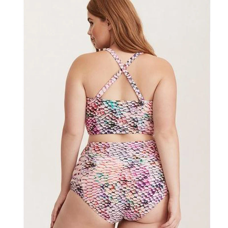 Maillot de bain imprimé avec coussretours, tankini, taille haute, JOStrap, short, ensemble deux pièces, pour la plage