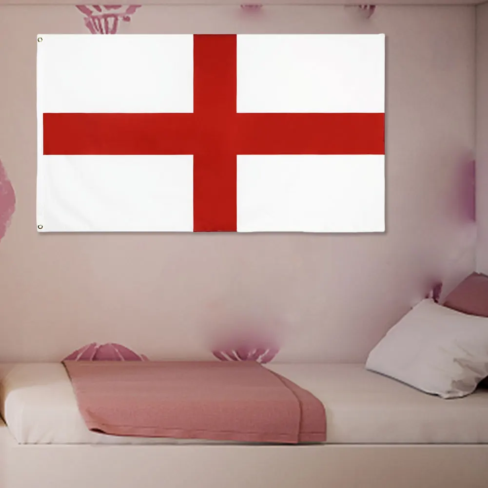

90x150cm 3x5 Ft St George Cross Flag Polyester English National Flags High Quality with Grommets Parade/Festival/Home Decoration