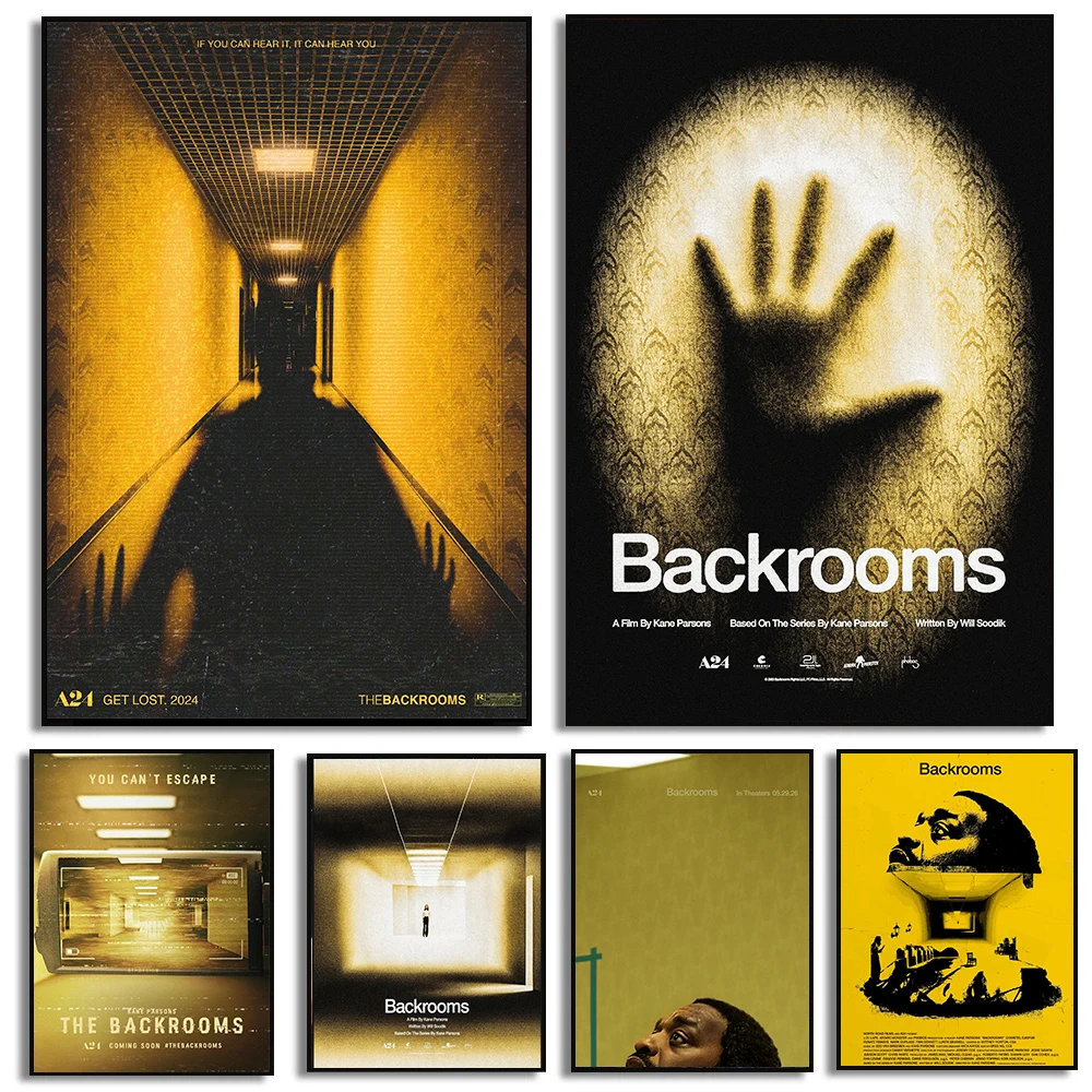 Latest Movies Backrooms Poster Sci-fi Horror Film Prints Canvas Painting Backrooms Wall Art Pictures Home Room Movie Decoration