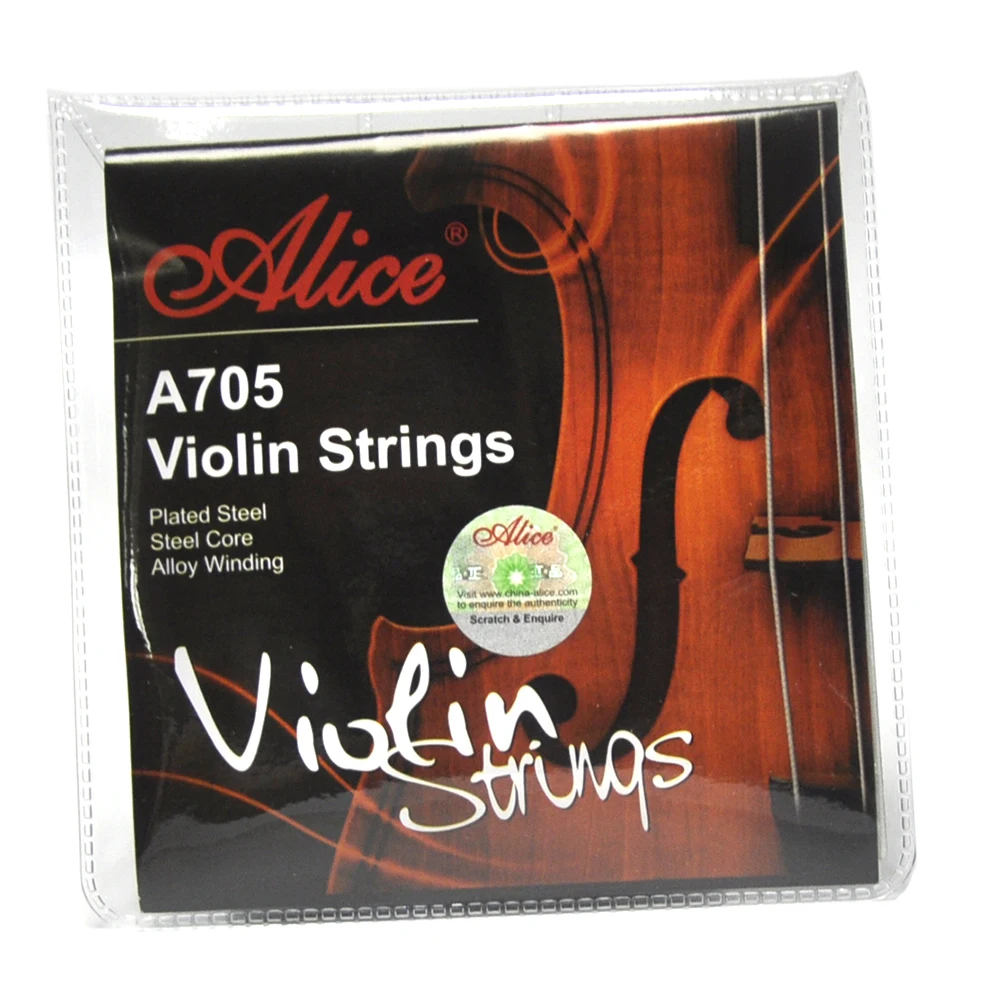 5 Sets Alice A705 Violin Strings Steel Core Nickel Chromium Wound E1 A2 D3 G4