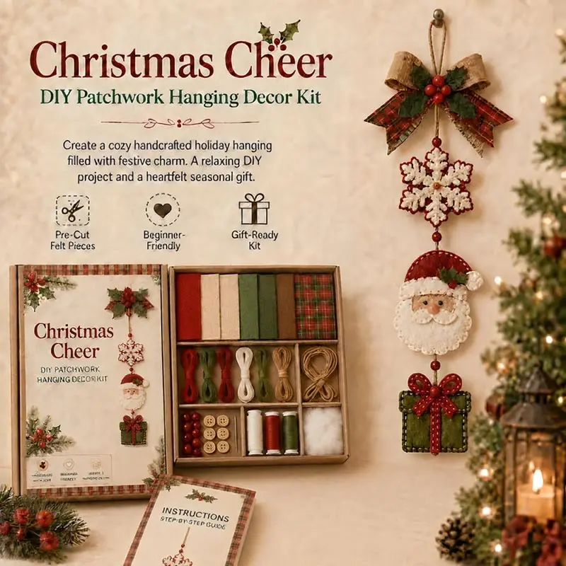 Creative Diy Patchwork Hanging Decor Kit Santa Claus Reindeer Patchwork Hanging Decoration Christmas Home Door Decoration 2026