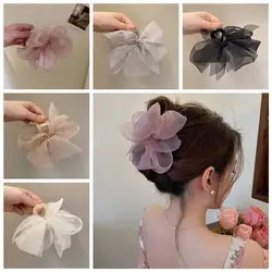 Hairgrips Bowknot Fashion Headwear Princess Style Headdress Mesh Korean Shark Clip Bow Hair Claw Hair Crab Clip Women Hair Clip