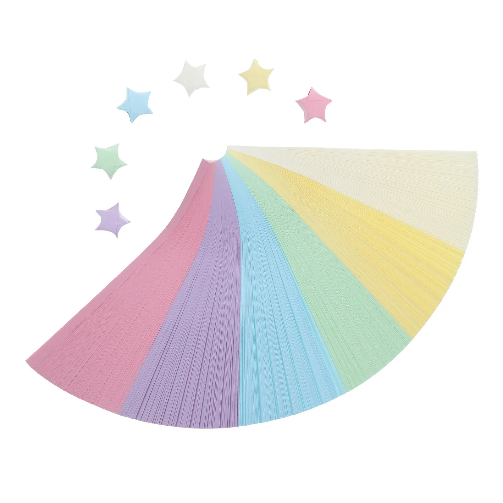 540Pcs Lucky Star Paper Origami Star Strips Pastel Colorful Decorative Textured Paper for DIY Handmade Scrapbook Emboss Glitter