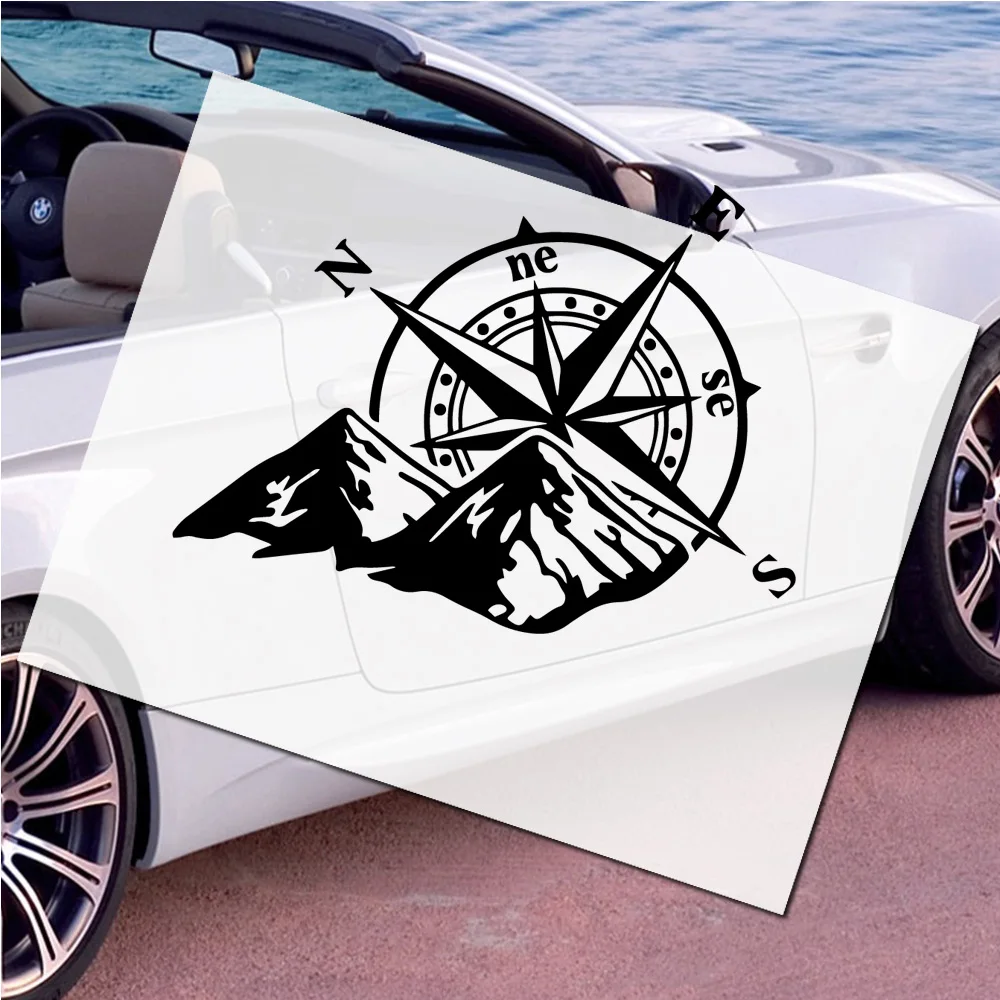 Newest compass Star Auto Stickers On The Car Reflective Waterproof Vinyl Sticker Accessories For Outdoor Adventure Inspired