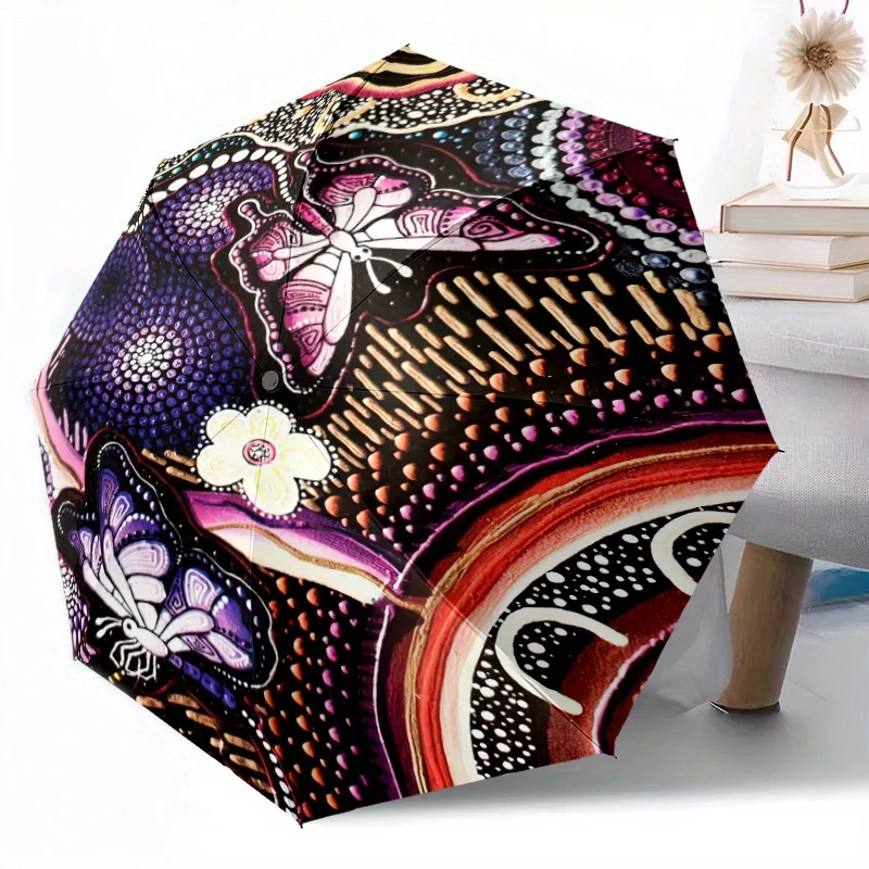 

Автоматический зонт с 8 ребрами, легкий и компактный, ветрозащитный и портативный, для активного отдыха на природе - стильный дизайн.