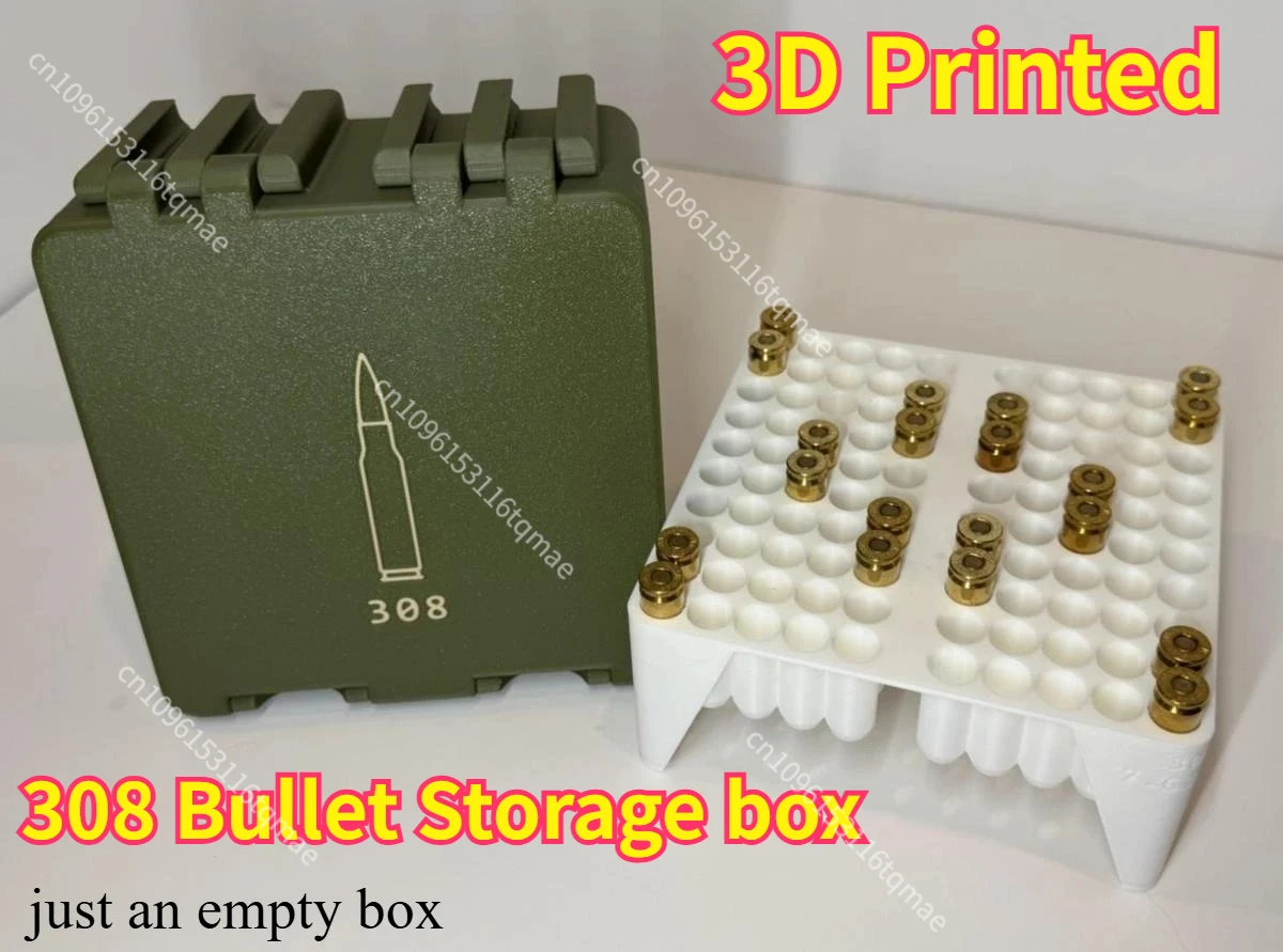 Large Capacity Snap Buckle Design 308 Bullet Storage Box 3D Printed Box Sturdy Structure Easy To Store and Classify Bullets