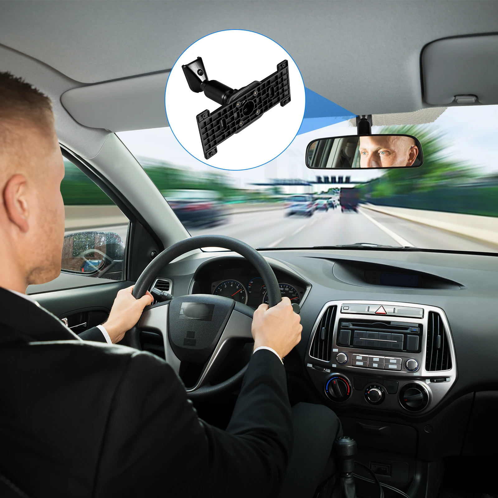 حامل كاميرا مرآة الرؤية الخلفية شديد التحمل مع لوحة خلفية لمسجل القيادة DVR GPS حامل كاميرا لوحة القيادة #2