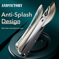 Nail Clippers with Catcher Stainless Steel Fingernail Toenail Clipper, Easy Grip Ultra Sharp Blade Nail Cutter with Nail File