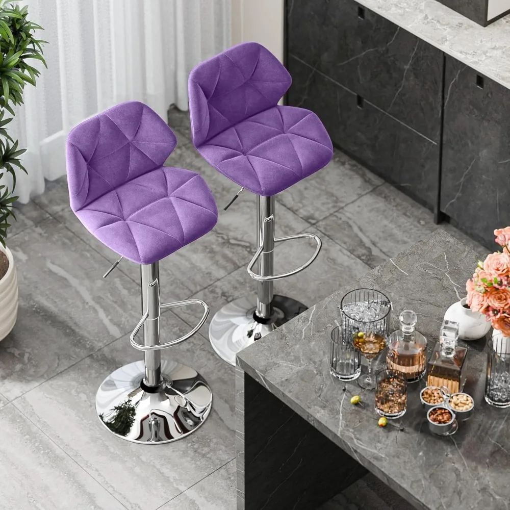 Barhocker-Set, 2er-Set, moderner Thekenhocker mit Rückenlehne und Fußstütze, Küche, Esszimmer, Barhocker