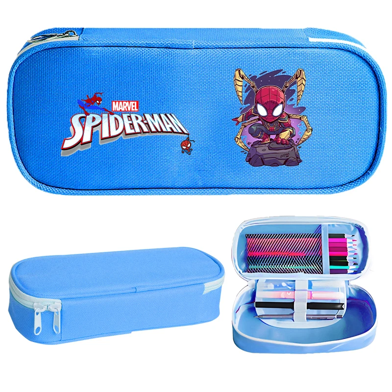 Spiderman Disney Marvel astuccio per studenti film Cartoon Print Pen Bag bambini Go School cancelleria borse portaoggetti portatili per bambini