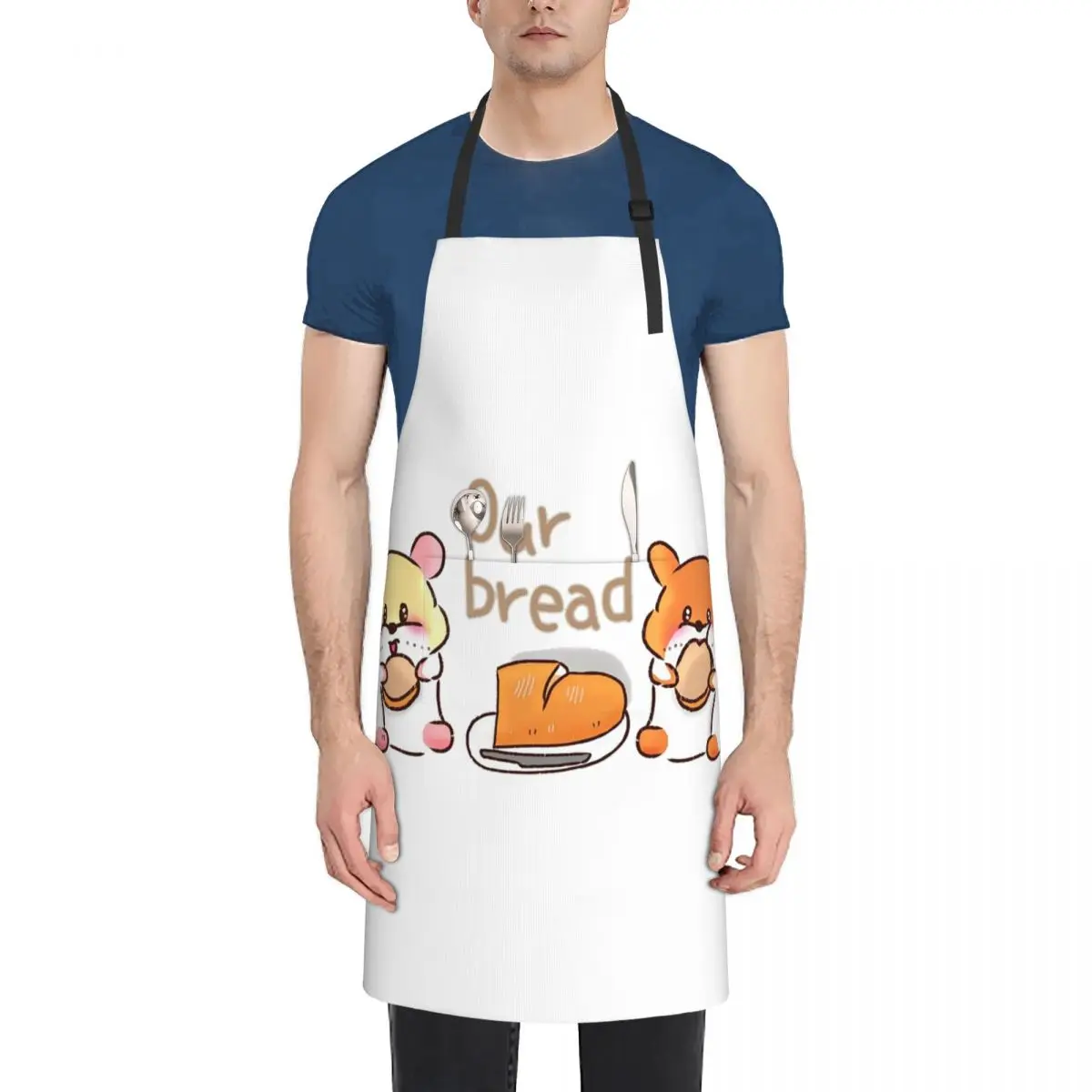 

Hamster Hamster Lover - Our Bread Apron Chef Cooking Cuisine Tablier Sleeveless Bib Kitchen Cleaning Pinafore for Women Men