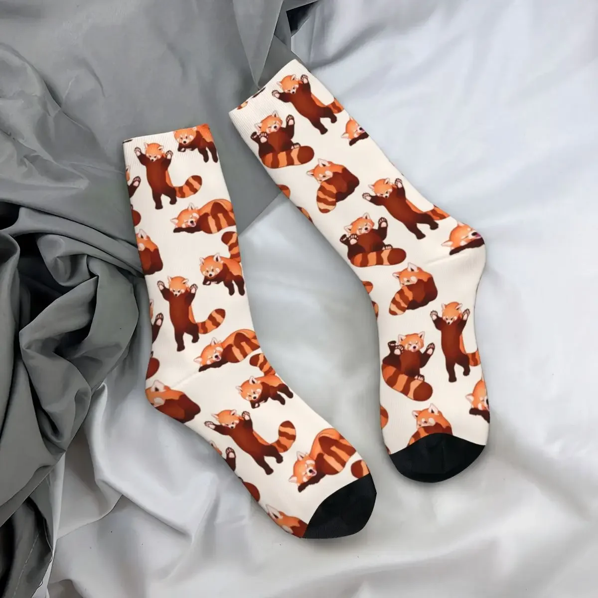 Chaussettes colorées à motif Krasnor pour hommes et femmes, chaussettes de sport non ald, chaussettes mignonnes respirantes, chaussettes rouges pour animaux