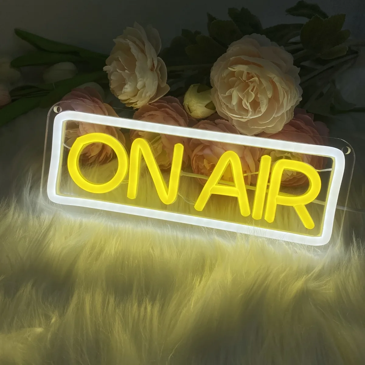 ON AIR Neon Sign, USB-Powered, Wall Decor for Studio/Streaming Setup/Podcast/Office, for Easter/Wedding/Valentine's Day Presents