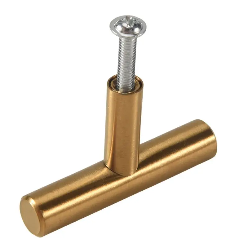 AS94-50Mm Long Single Hole Cabinet Knobs And Pulls Door Cupboards Drawers Bedroom Furniture Handles Brushed ,20 Pack,Gold