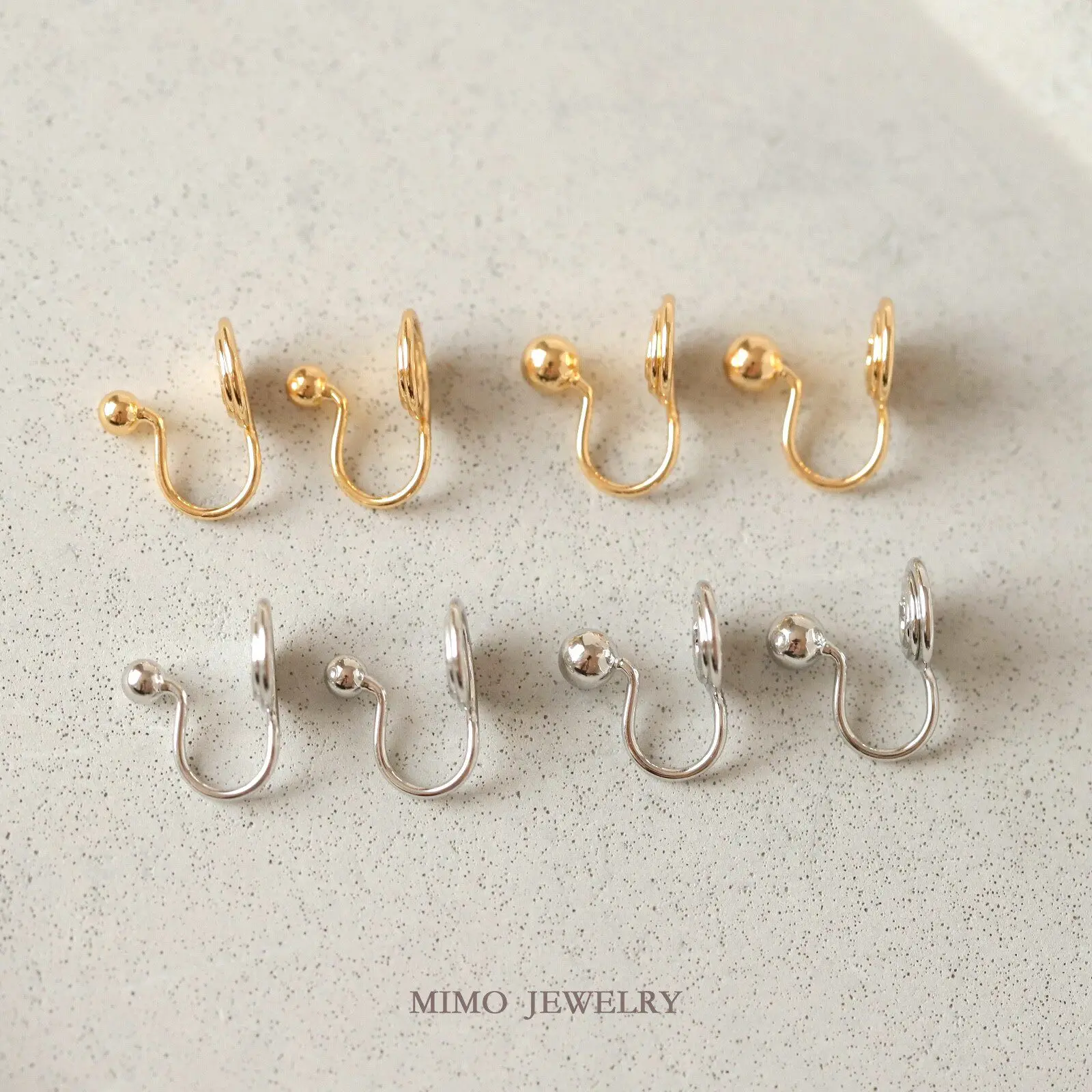 Copper Plated Gold Basic Model To Use Bean Round Bead Ear Clip Without Ear Holes DIY Earrings Making Supplies Jewelry Accessorie
