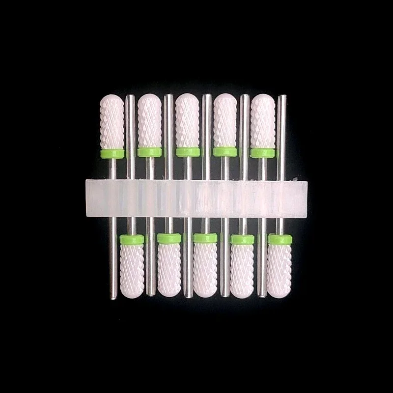 10 Keramikbohrer, Fräser, Zubehör für rotierende Nagellack-Schleifmaschinen, Zubehör für Überlaufentfernungswerkzeuge