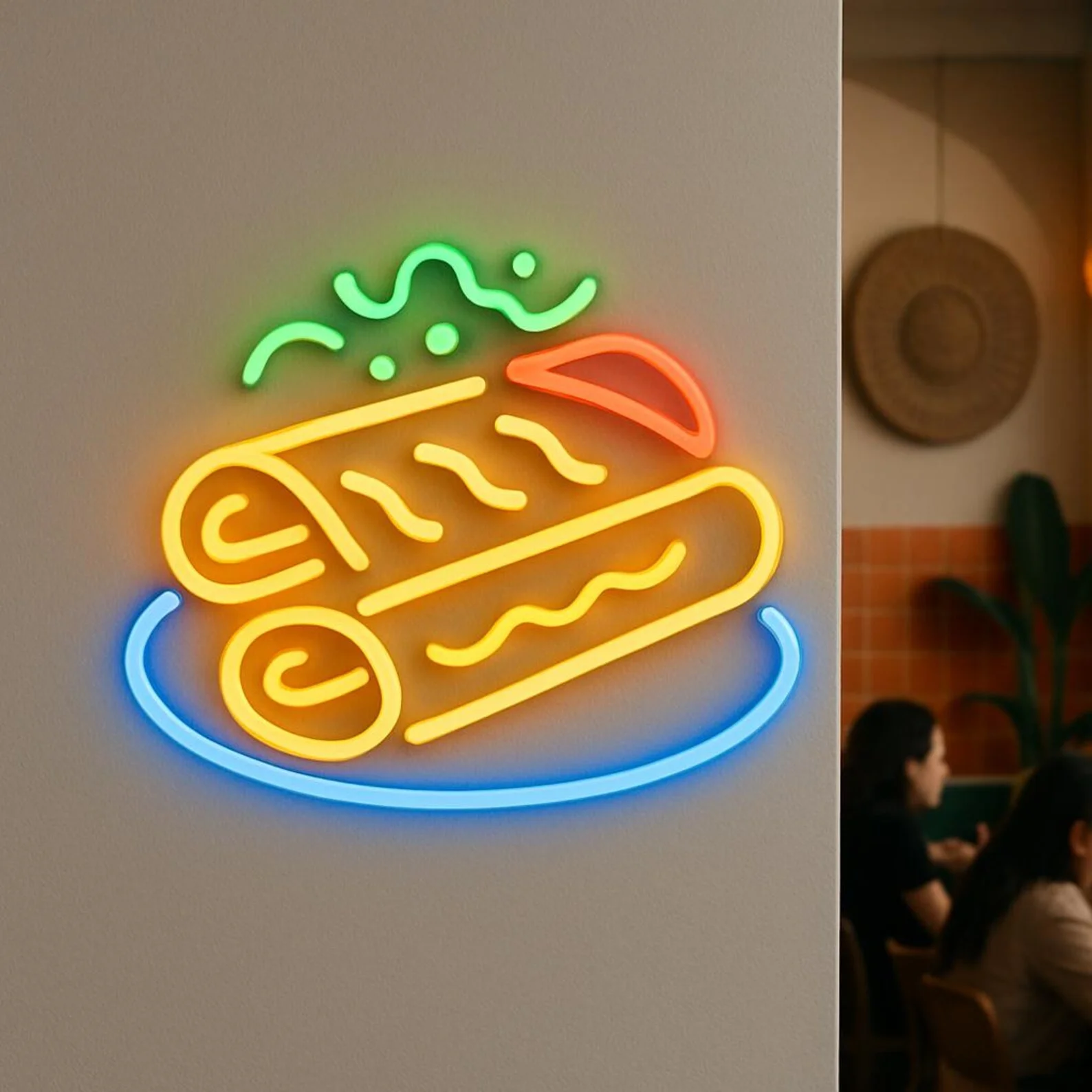 Enchiladas Neon Sign, Restaurant Neon Decor, Food Courts Led Sign, Gift Idea Chef, Mexican Food Neon Decor